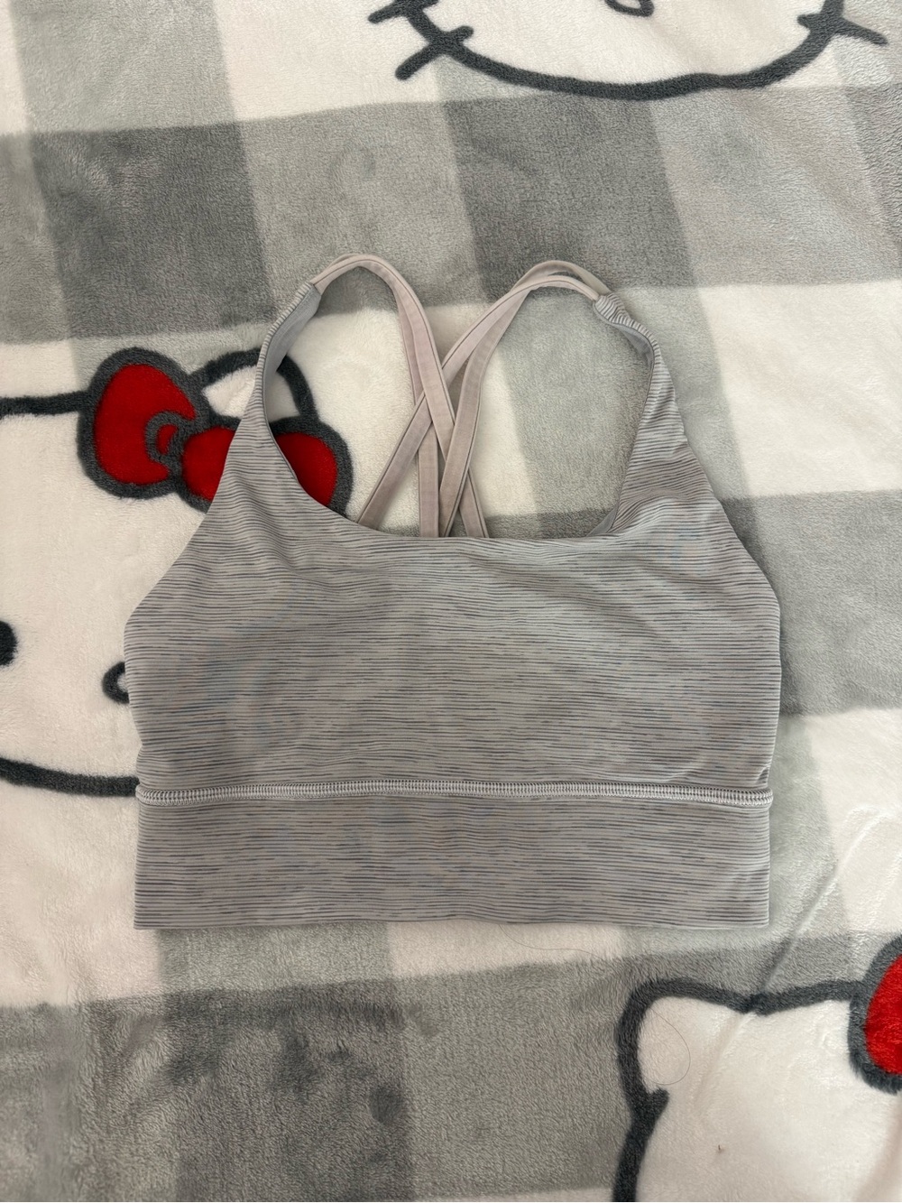 lululemon athletica Light Gray Strappy Seamless Sports Bra